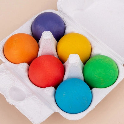 6 Premium Lime Wood Balls Assorted Styles