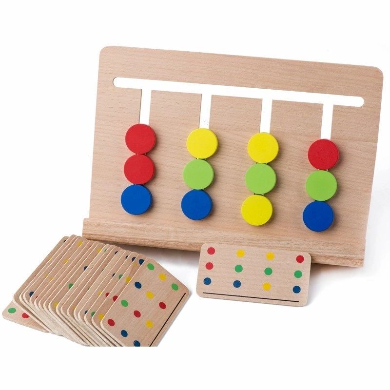 Montessori Wooden Logic Maze Game Logical Colour Matching Toy Brain Training Puzzle.