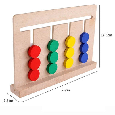 Montessori Wooden Logic Maze Game Logical Colour Matching Toy Brain Training Puzzle.
