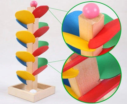Wooden Marble Run Toy Mini Musical Tree