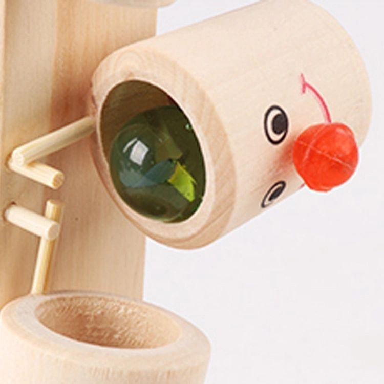Wooden Clown Cup Marble Run Kids Wooden Toys