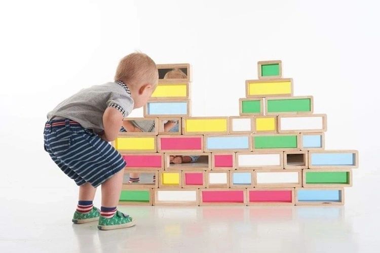 Jumbo Rainbow Acrylic Building Bricks Wooden Blocks