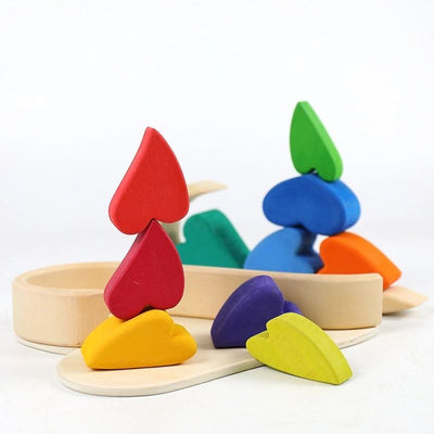 Jouet d'empilage Puzzles Cœurs Arc-en-ciel