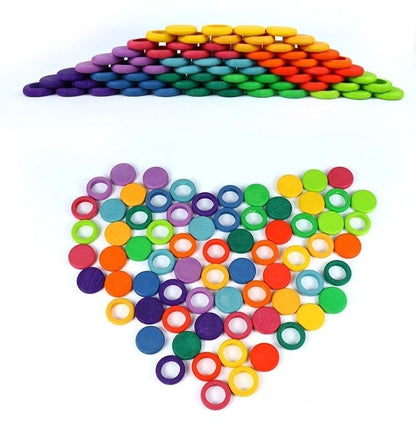 Rainbow Rings and Coins Set of 72