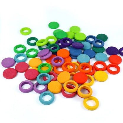 Rainbow Rings and Coins Set of 72