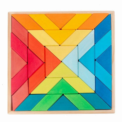 Large Wooden Rainbow Square Indian Building Block