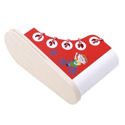 Wooden Shoe pencil holder, learning lacing, Pen and mobile Holder excellent gift