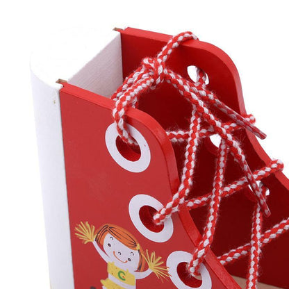 Wooden Shoe pencil holder, learning lacing, Pen and mobile Holder excellent gift