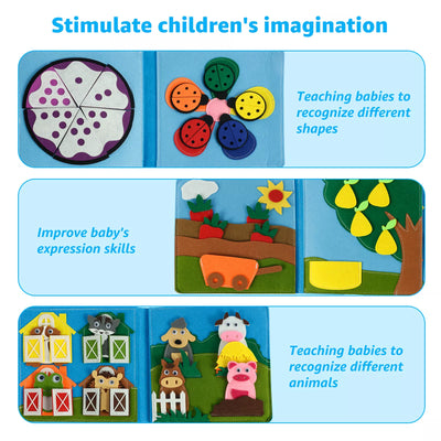 Livre d'activités Montessori en bois pour tout-petits – Jouet d'apprentissage des gestes d'habillage