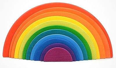 Fidtoy Juguete de construcción de madera semicircular arcoíris para niños de 3+ años