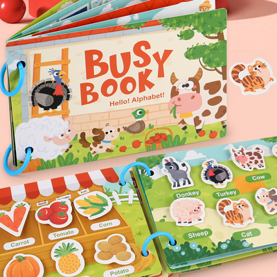 Fidtoy Montessori Busy Book for Toddlers Interactive Learning Alphabet
