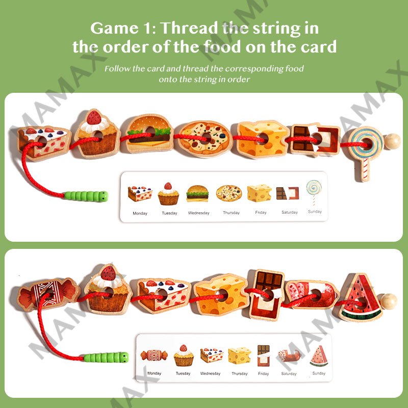 Wooden Greedy Caterpillar Rope Toy Set Designed For Children