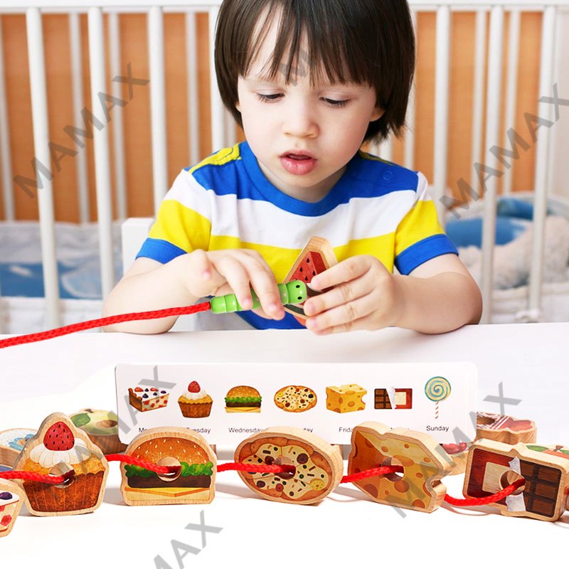 Wooden Greedy Caterpillar Rope Toy Set Designed For Children