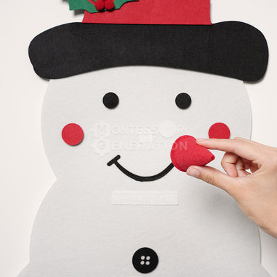 Fidtoy Christmas Snowman Wall Activity Toy for Toddlers – Felt Holiday Decoration Play Set