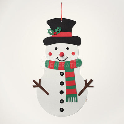 Fidtoy Christmas Snowman Wall Activity Toy for Toddlers – Felt Holiday Decoration Play Set
