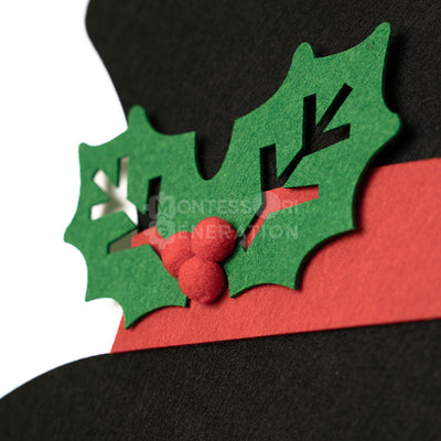 Fidtoy Christmas Snowman Wall Activity Toy for Toddlers – Felt Holiday Decoration Play Set