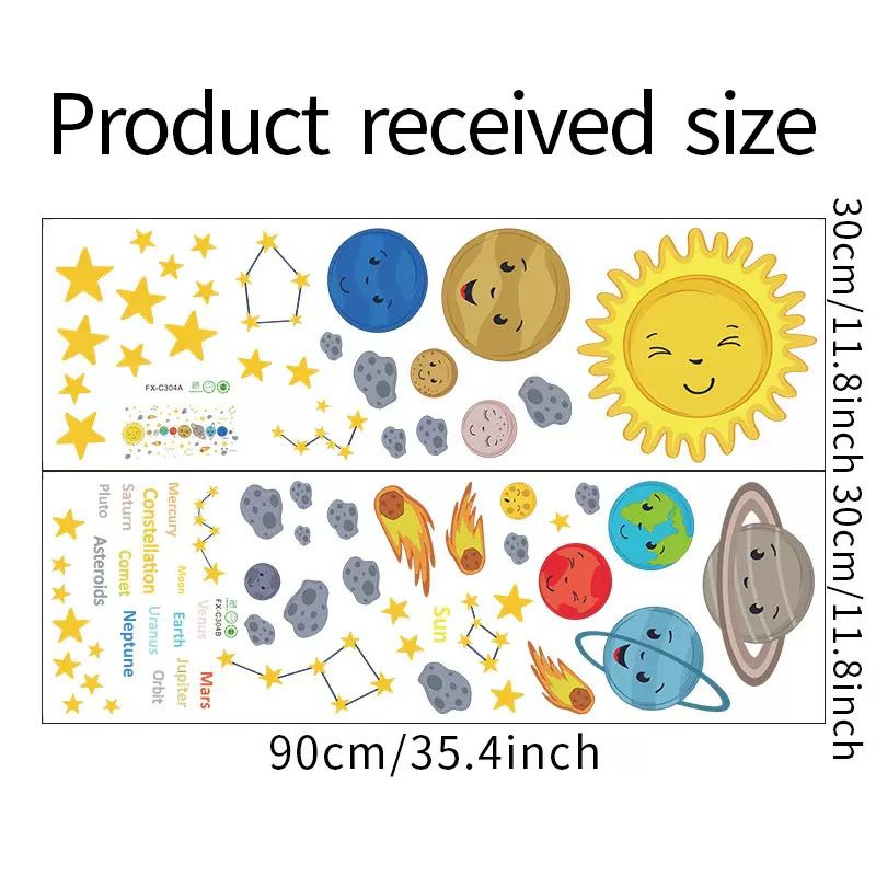 Solar System Wall Sticker for Classroom and Montessori Learning