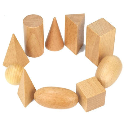 Fidtoy Geometric Wooden Solids Montessori Material