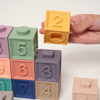 Fidtoy Silicone Sensory Stacking Blocks for Babies – Soft Teething Toy Set 6 Months+