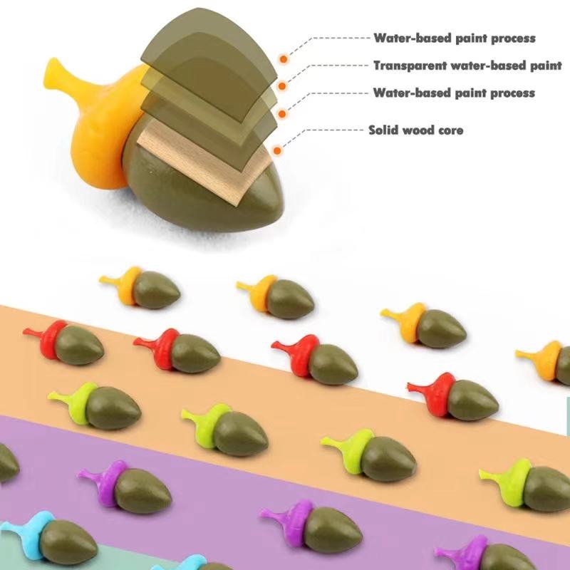 Squirrel Picking Acorn Wooden Board Game- Fine motor skills toys