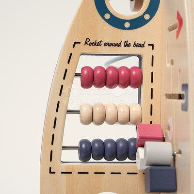 Fidtoy Cohete de madera para actividades para niños pequeños – Juguete de aprendizaje STEM multiactividad para mayores de 1 año