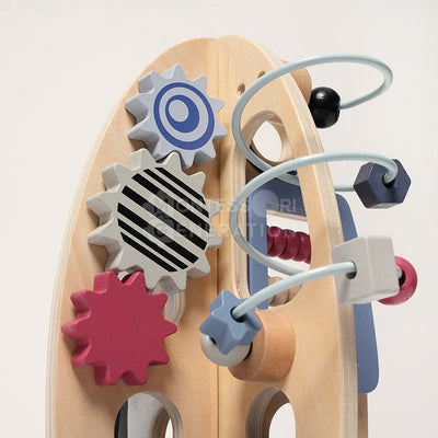 Fidtoy Cohete de madera para actividades para niños pequeños – Juguete de aprendizaje STEM multiactividad para mayores de 1 año