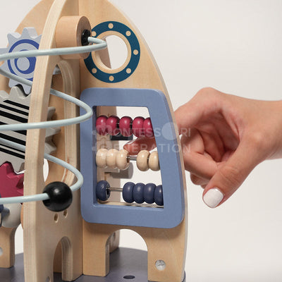 Fidtoy Cohete de madera para actividades para niños pequeños – Juguete de aprendizaje STEM multiactividad para mayores de 1 año