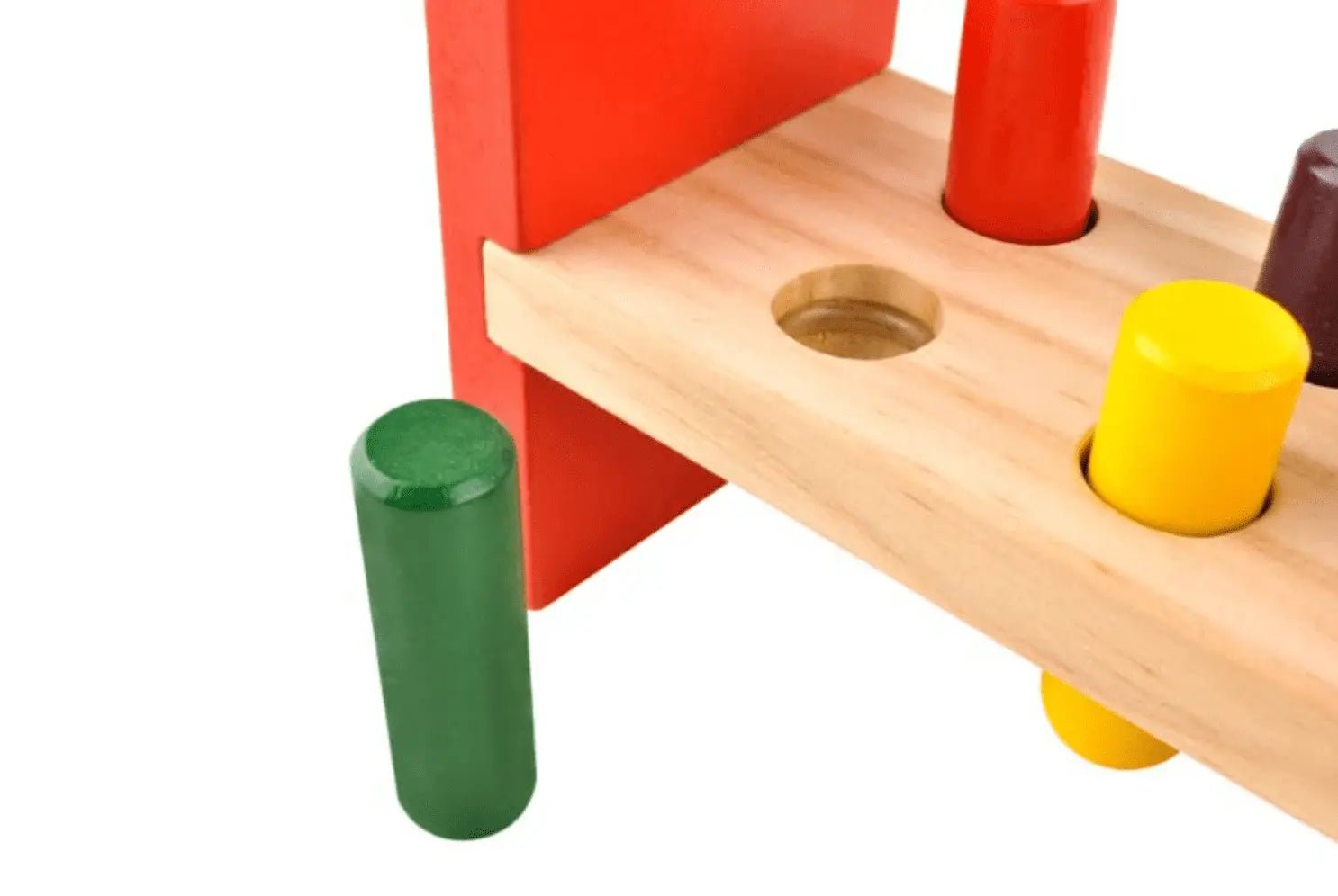 Strike the Wooden Kids Colorful Wooden Blocks Hammer Children Early Learning Educational Toy – 6 peg