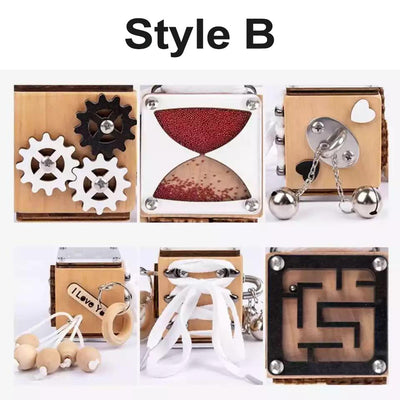 Cube d'activités 6 en 1 - Jouets sensoriels de motricité fine