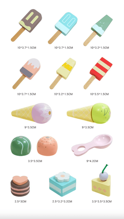 Wooden Dessert Shop & Ice Cream Stall Pretend Play Toys