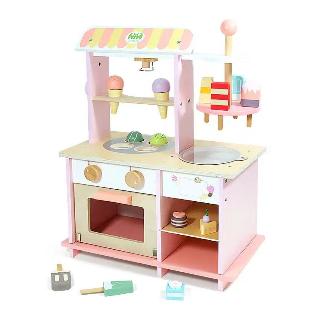 Wooden Dessert Shop & Ice Cream Stall Pretend Play Toys