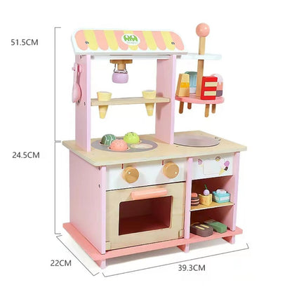 Wooden Dessert Shop & Ice Cream Stall Pretend Play Toys