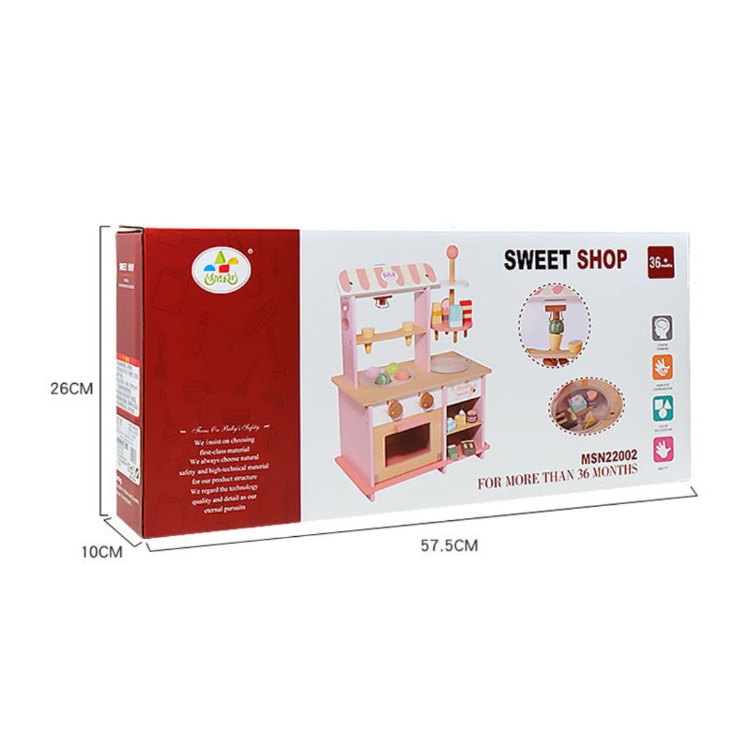 Wooden Dessert Shop & Ice Cream Stall Pretend Play Toys