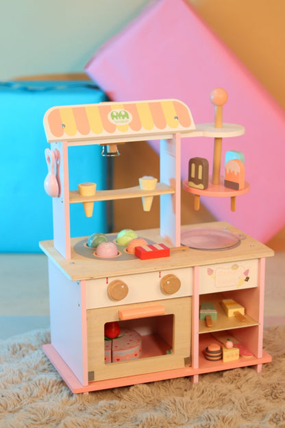 Wooden Dessert Shop & Ice Cream Stall Pretend Play Toys