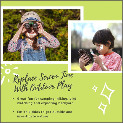 Explorers Pack Field Binoculars with inspection Tubs Magnifier Glass Sensory Tools