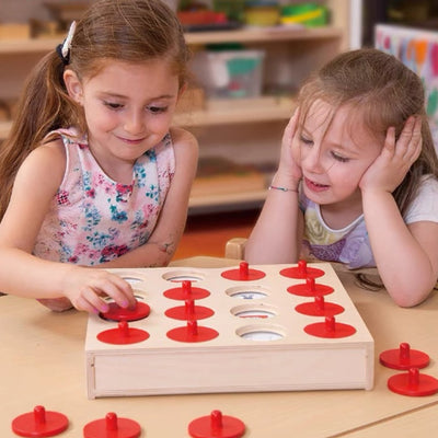 Large Wooden Memory Game with Matching Tracing Cards