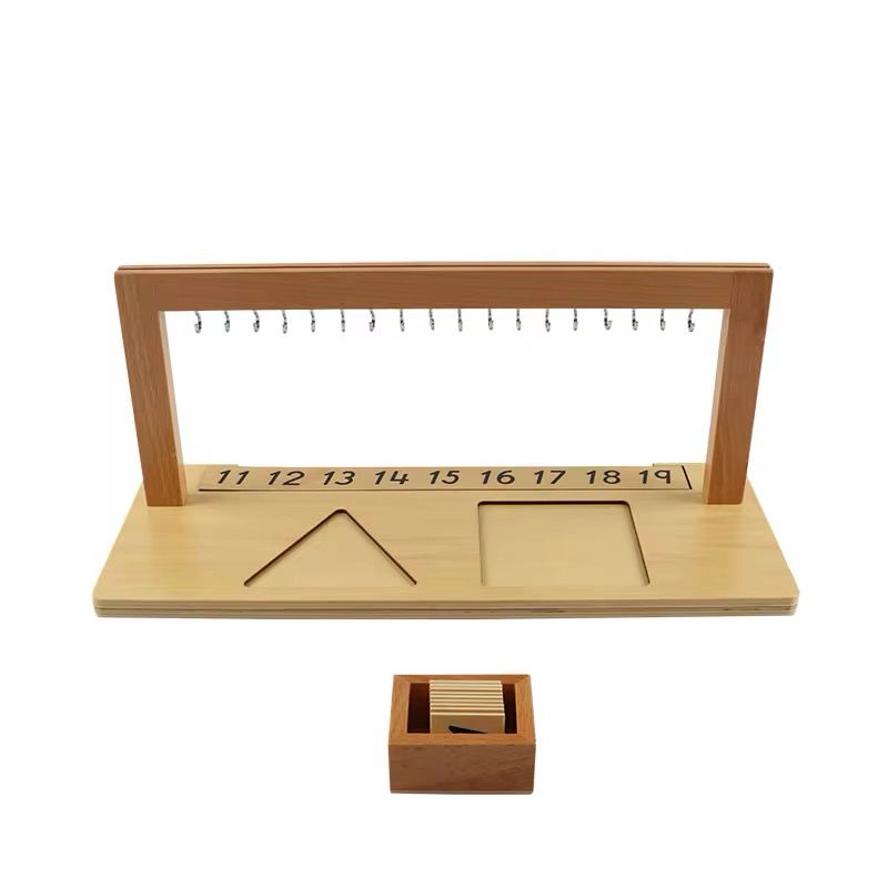 Perlier à perles Montessori pour adolescents avec perles colorées - Matériel de mathématiques pour les nombres 11 à 19