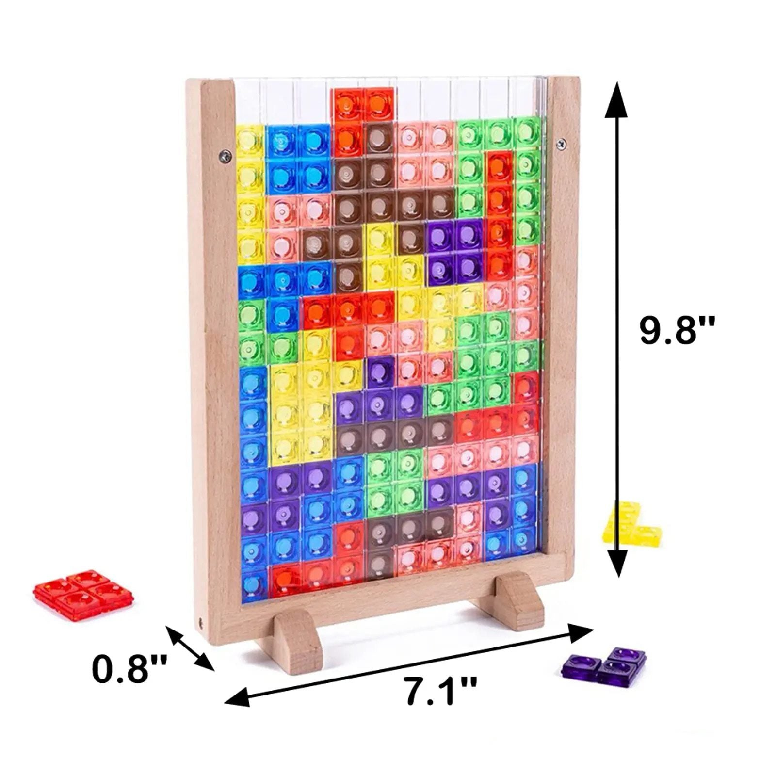 Vertical Tetris Puzzle Game – Transparent 3D Logic Board for STEM Learning and Strategy Play