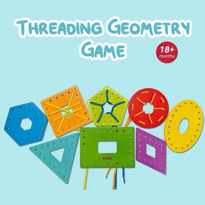 Threading Geometric Shapes - Lacing Activity for Fine Motor Development
