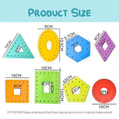 Threading Geometric Shapes - Lacing Activity for Fine Motor Development