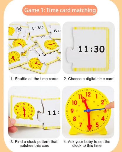 Digital Clock Time Learning Kit – Interactive Time-Telling Toy with Matching Cards and Dice
