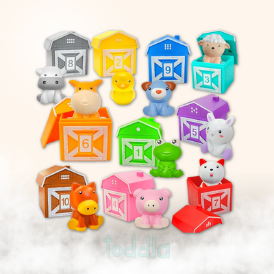 Juego de animales de granja Montessori Fidtoy para el aprendizaje de niños pequeños (20 piezas)