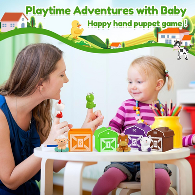 Juego de animales de granja Montessori Fidtoy para el aprendizaje de niños pequeños (20 piezas)