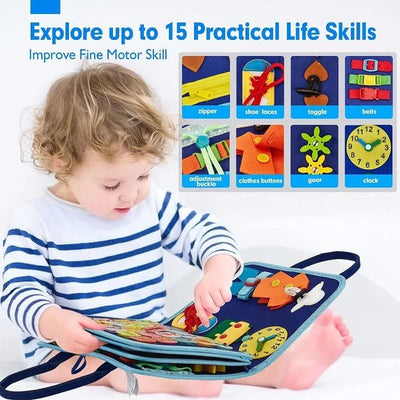 Tableau d'activités 8-en-1 Fidtoy – Jouet d'apprentissage en forme de sac à main pour les tout-petits de 2 ans et plus