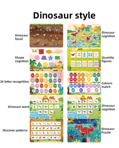 Farm and Dino Busy Book – Interactive Learning Binder with 10 Educational Activities for Toddlers