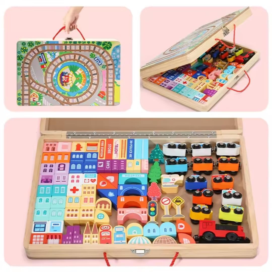 Train Set Building Blocks Box