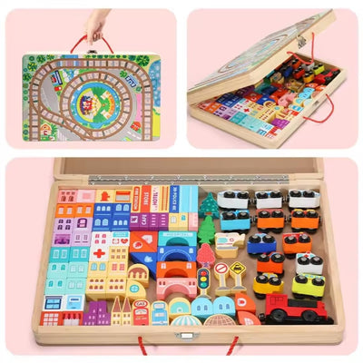 Train Set Building Blocks Box