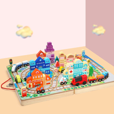 Train Set Building Blocks Box
