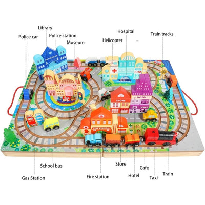 Train Set Building Blocks Box