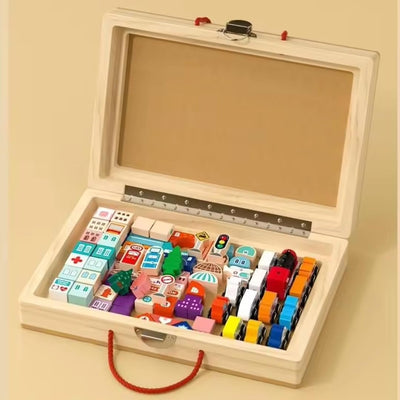 Train Set Building Blocks Box